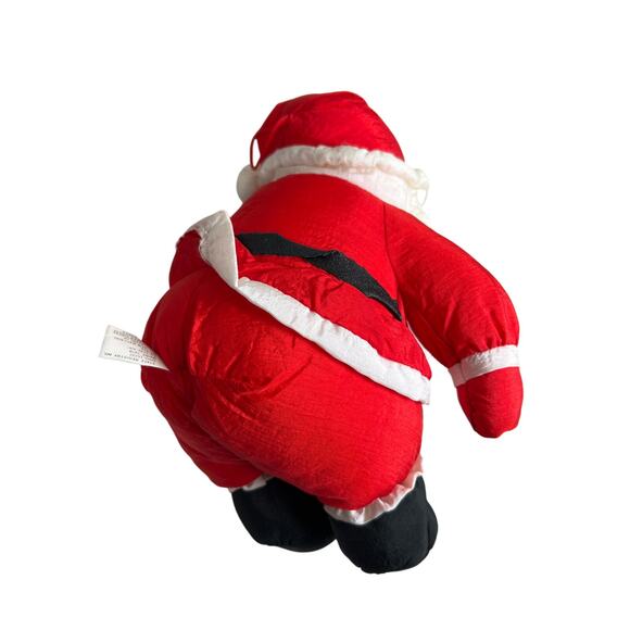 Vintage Puffy Santa Claus Plush Nylon Parachute Style 1990s J.S. International - Picture 5 of 6